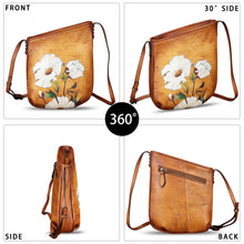 Load image into Gallery viewer, Genuine Leather Crossbody Bag for Women Hand Painted Leather Handmade Crossbody Satchel Purse Handbag