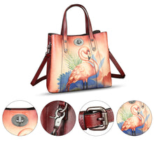 Load image into Gallery viewer, Genuine Leather Handbag Satchel for Women Hand Painted Leather Handmade Work Tote Bag Casual Shoulder Purse