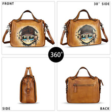 Load image into Gallery viewer, Hand painted Genuine Leather Purse and Handbag for Women Crossbody Shoulder Bag