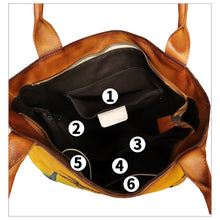 Load image into Gallery viewer, Genuine Leather Shoulder Bag for Women Hand Painted Leather Handbag Handmade Purse Work Tote Bag Casual Purse
