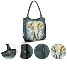 Load image into Gallery viewer, Genuine Leather Shoulder Bag for Women Hand Painted Leather Handbag Handmade Purse Work Tote Bag Casual Purse