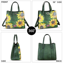 Load image into Gallery viewer, Genuine Leather Handbag Satchel for Women Hand Painted Leather Handmade Work Tote Bag Casual Shoulder Purse