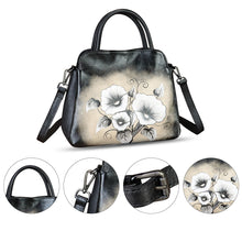 Load image into Gallery viewer, Genuine Leather Handbag for Women Hand Painted Leather Top Handle Satchel Handmade Crossbody Purse
