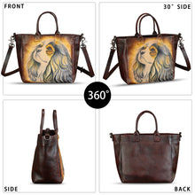 Load image into Gallery viewer, Hand painted Genuine Leather Purse and Handbag for Women Tote Bag Shoulder Bag