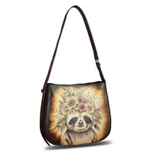 Load image into Gallery viewer, Genuine Leather Shoulder Bag for Women Hand Painted Handbag Handmade Purse Crossbody Sling Purse Casual Daypack