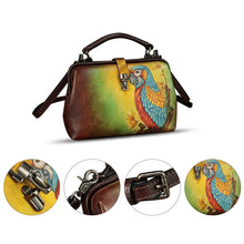 Load image into Gallery viewer, Genuine Leather Handbag Satchel for Women Hand Painted Leather Handmade Pouch Casual Shoulder Purse Bag