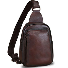 Load image into Gallery viewer, Genuine Leather Small Sling Bag for Women and Men Crossbody Bag Chest Bag Sling Backpack Purses for Hiking Sports Travel