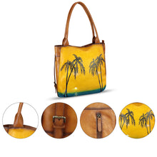 Load image into Gallery viewer, Genuine Leather Shoulder Bag for Women Hand Painted Leather Handbag Handmade Purse Work Tote Bag Casual Purse