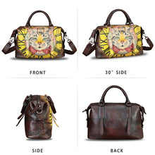 Load image into Gallery viewer, Genuine Leather Satchel for Women Hand Painted Handbag Top Handle Bags Handmade Purse Crossbody Tote Bag