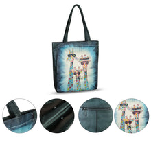 Load image into Gallery viewer, Genuine Leather Shoulder Bag for Women Hand Painted Leather Handbag Handmade Work Tote Bag Casual Shoulder Purse