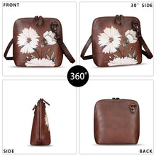 Load image into Gallery viewer, Genuine Leather Crossbody Bag for Women Hand Painted Leather Handmade Crossbody Satchel Purse Pouch