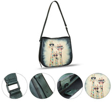 Load image into Gallery viewer, Genuine Leather Shoulder Bag for Women Hand Painted Handbag Handmade Purse Crossbody Sling Purse Casual Daypack