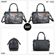 Load image into Gallery viewer, Genuine Leather Satchel for Women Hand Painted Leather Handbag Top Handle Bags Handmade Purse Crossbody Tote Bag