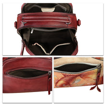 Load image into Gallery viewer, Genuine Leather Satchel for Women Hand Painted Leather Top Handle Handbag Handmade Crossbody Purse