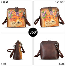 Load image into Gallery viewer, Genuine Leather Crossbody Bag for Women Hand Painted Leather Handmade Crossbody Satchel Purse Pouch