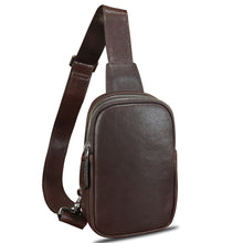 Load image into Gallery viewer, Genuine Leather Sling Bag for Women Small Crossbody Purse Handmade Daypack Retro Shoulder Backpack Vintage Chest Pack