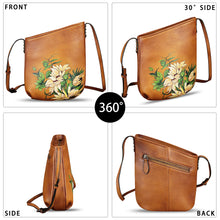 Load image into Gallery viewer, Genuine Leather Crossbody Bag for Women Hand Painted Leather Handmade Crossbody Satchel Purse Handbag