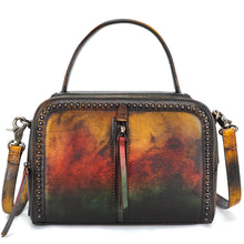 Load image into Gallery viewer, Genuine Leather Small Satchel Purses and Handbags Shoulder Bag for Women Vintage Real Leather Crossbody Purse with Strap