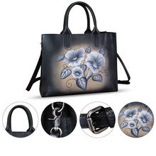 Load image into Gallery viewer, Genuine Leather Handbag for Women Hand Painted Leather Top Handle Bag Handmade Crossbody Purse Work Tote