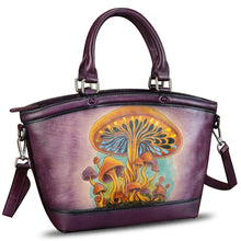Load image into Gallery viewer, Genuine Leather Handbag Purse for Women Hand Painted Shoulder Handbag Handmade Purse Crossbody Work Tote Casual Bag