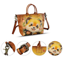 Load image into Gallery viewer, Hand painted Genuine Leather Purse and Handbag for Women Tote Bag Shoulder Bag