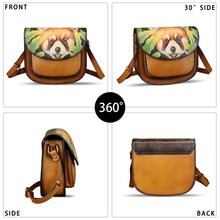 Load image into Gallery viewer, Genuine Leather Crossbody Bag for Women Hand Painted Pattern Handmade Crossbody Satchel Handbag Hand Drawn Purse