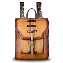 Load image into Gallery viewer, Genuine Leather Backpack for Women and Men Vintage Rucksack Convertible Casual Daypack Handmade Western Satchel Sling Purse
