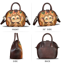 Load image into Gallery viewer, Genuine Leather Handbag for Women Purse Hand Painted Leather Top Handle Satchel Handmade Crossbody Pouch
