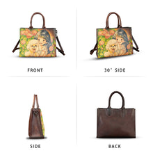 Load image into Gallery viewer, Genuine Leather Handbag for Women Hand Painted Leather Top Handle Bag Handmade Crossbody Purse Work Tote