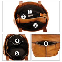 Load image into Gallery viewer, Genuine Leather Shoulder Bag for Women Hand Painted Leather Handbag Handmade Work Tote Bag Casual Shoulder Purse