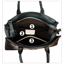 Load image into Gallery viewer, Genuine Leather Satchel for Women Hand Painted Leather Handbag Top Handle Bags Handmade Crossbody Purse Work Tote