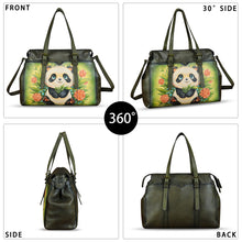 Load image into Gallery viewer, Genuine Leather Satchel for Women Hand Painted Pattern Handbag Top Handle Bags Handmade Crossbody Purse Work Tote