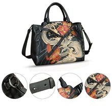 Load image into Gallery viewer, Genuine Leather Handbag Satchel for Women Hand Painted Handmade Crossbody Work Tote Bag Casual Shoulder Purses