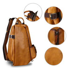 Load image into Gallery viewer, Genuine Leather Sling Bag Crossbody Purse Handmade Hiking Daypack Motorcycle Bag Retro Shoulder Backpack Vintage Chest Pack