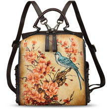 Load image into Gallery viewer, Genuine Leather Satchel for Women Hand Painted Purse Crossbody Handbag Top Handle Bags Handmade Convertible Backpack