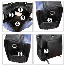 Load image into Gallery viewer, Genuine Leather Satchel for Women Hand Painted Purse Crossbody Handbag Top Handle Bags Handmade Convertible Backpack