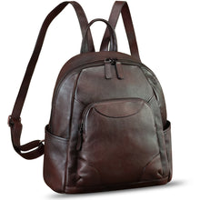 Load image into Gallery viewer, IVTG Genuine Leather Backpack for Women Vintage Handmade Satchel Vintage Knapsack Retro Leather Rucksack Daypack