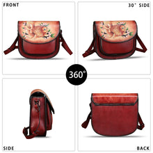 Load image into Gallery viewer, Genuine Leather Crossbody Bag for Women Hand Painted Pattern Handmade Crossbody Satchel Handbag Hand Drawn Purse