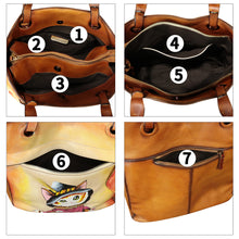 Load image into Gallery viewer, Genuine Leather Shoulder Bag for Women Hand Painted Leather Handbag Handmade Work Tote Bag Casual Hand Purse