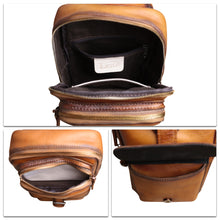 Load image into Gallery viewer, Genuine Leather Sling Bag Crossbody Motorcycle Bag Handmade Hiking Chest Daypack Retro Shoulder Backpack