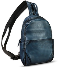Load image into Gallery viewer, Genuine Leather Sling Bag Retro Crossbody Sling Backpack Handmade Chest Vintage Shoulder Daypack Purse Fanny Pack