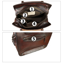 Load image into Gallery viewer, Genuine Leather Satchel for Women Hand Painted Leather Handbag Top Handle Bags Handmade Purse Crossbody Bag Purse