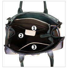 Load image into Gallery viewer, Genuine Leather Satchel for Women Hand Painted Leather Handbag Top Handle Bags Handmade Crossbody Purse Work Tote