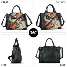 Load image into Gallery viewer, Genuine Leather Handbag Satchel for Women Hand Painted Handmade Crossbody Work Tote Bag Casual Shoulder Purses