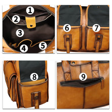 Load image into Gallery viewer, Genuine Leather Messenger Bag and Briefcase Purse for Men Real Leather Shoulder Bag Top Handle Satchel Purse for Laptop Strap