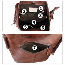 Load image into Gallery viewer, Genuine Leather Handbag for Women Hand Painted Leather Top Handle Bag Handmade Crossbody Purse Work Tote Bag