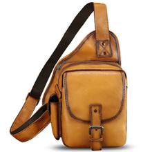 Load image into Gallery viewer, Genuine Leather Sling Bag for Men Women Chest Bags Crossbody Bag Vintage Sling Backpack Purses Hiking Sports Travel