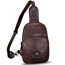 Load image into Gallery viewer, Genuine Leather Sling Bag for Women Vintage Real Leather Sling Backpack Shoulder Crossbody Bag Chest Purse