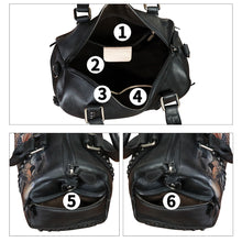 Load image into Gallery viewer, Genuine Leather Satchel for Women Hand Painted Leather Handbag Top Handle Bags Handmade Purse Crossbody Tote Bag