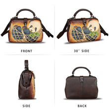 Load image into Gallery viewer, Genuine Leather Handbag Satchel for Women Hand Painted Leather Handmade Pouch Casual Shoulder Purse Bag